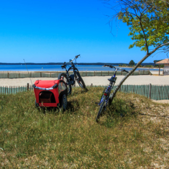 Balade à vélo sur le port d'Hourtin en Gironde