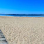 Panoramique face à la plage du port de Hourtin